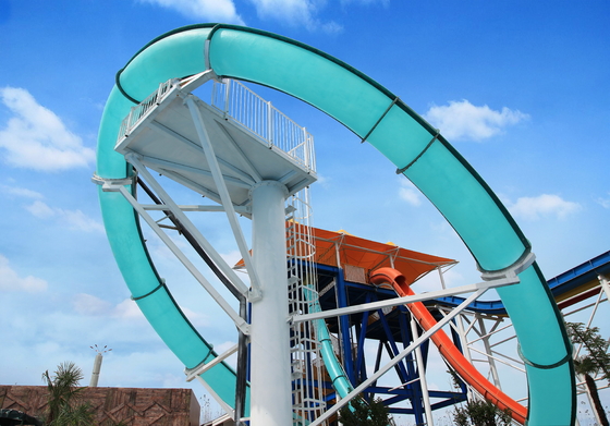Przezroczyste, dostosowane zjeżdżalnie wodne z włókna szklanego Aqua Loop, ocynkowane ogniowo