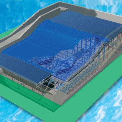 OEM Flowrider Surfing Simulator z pompą wodną o mocy 65kw i miękkim silnym PVC dla parków wodnych 15,3m*9,3m