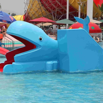 Outdoor Water Park Whales Cartoon Shape Kids Pool Water Slides, SGS