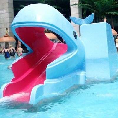 Outdoor Water Park Whales Cartoon Shape Kids Pool Water Slides, SGS
