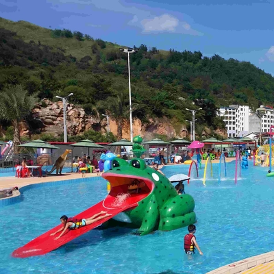 Frog Shape Water Pool Slajdy, Aqua Park Fiberglass Small Slide For Kids