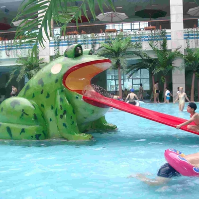 Frog Shape Water Pool Slajdy, Aqua Park Fiberglass Small Slide For Kids