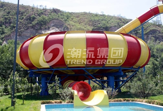 16m Platform Fun Aqua Park Fiberglass Water Slides Giant Space Water Slides
