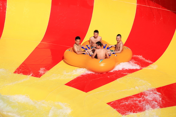 16m Platform Fun Aqua Park Fiberglass Water Slides Giant Space Water Slides