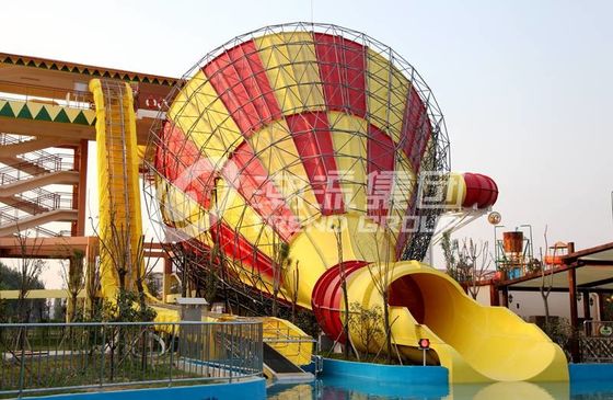 Super Tornado Fiberglass Water Slides 14.6m Platform Height for Themed Adults
