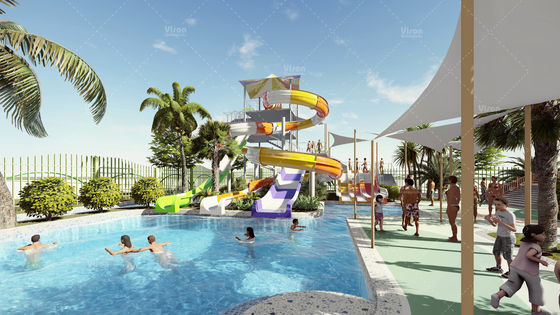Safe Customized Hotel Resort Aqua Water Park Conceptual Design For Amusement Park