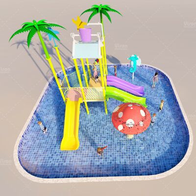 6.3m*6.3m*4.5m Ocean Style Theme Aqua Playground z 12-miesięczną gwarancją na mokre obszary zabaw