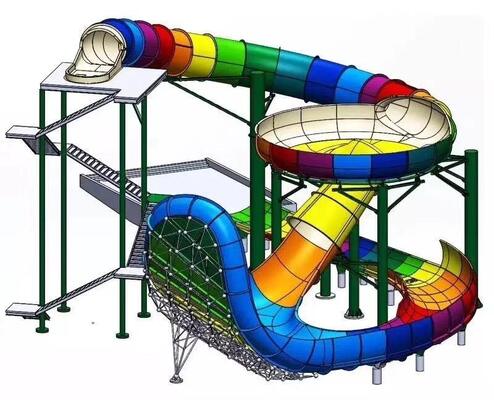 18 metrów wysokości Sky Pit Slide z 12 metrów Super Bowl i 4-osobowy Raft Thrill Ride