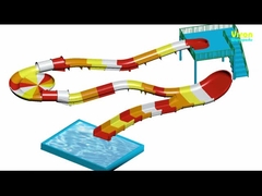 Wodne tobogany z włókna szklanego ze stali nierdzewnej w kolorze tęczy dla dzieci / dorosłych w parku wodnym